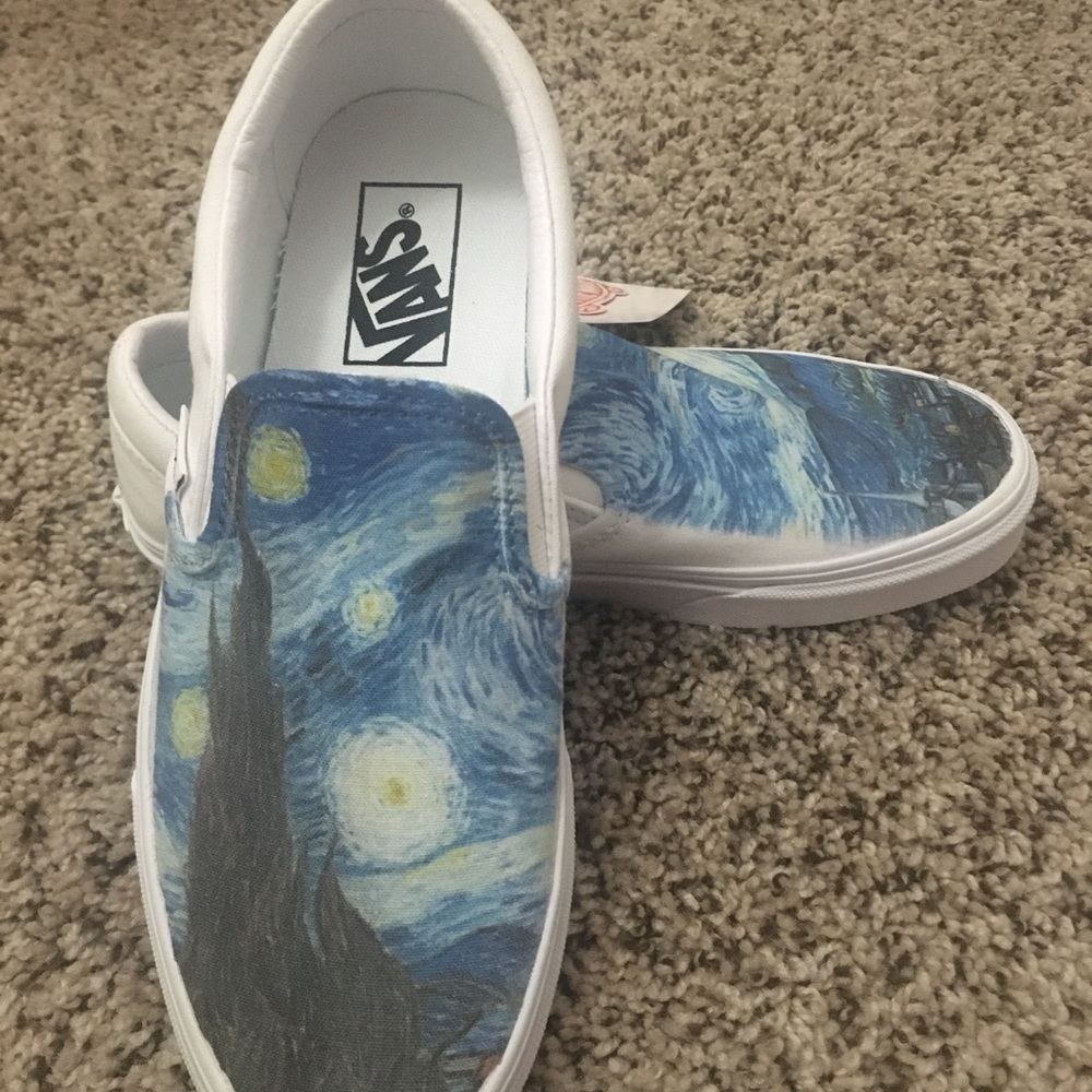 Custom made slip on vans with Van Gogh design - Picture 2 of 4